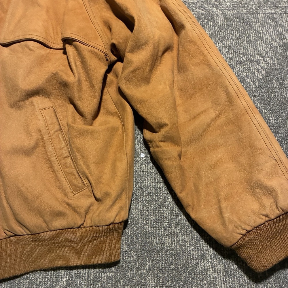 Marlboro Adventure Team Brown Leather Jacket Map Lined Men's L rare - Picture 4 of 13